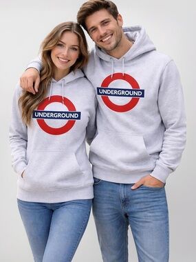 NWT GWCC London Underground Heritage Hoodie Grey Womens Sz M